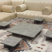 طقم طاولة أرضية 80x80 خشب لون رمادي جودة عالية معه...