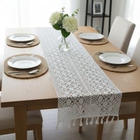 مفرش طاولة دانتيل وسط طويل ٣٠*١٨٠ سم