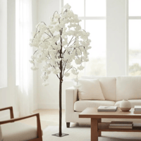 شجرة صناعي ورد ابيض ارتفاع ١٣٥ سم