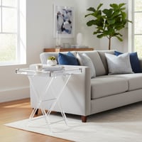 طقم طاولات خدمة أكريلك فاخرة (4 قطع مع الاستاند) أ...