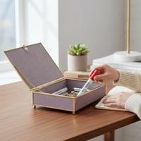 علبة تقديم زجاج بغطاء