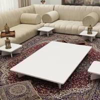 طقم طاولة أرضية 120x80 خشب لون أبيض كبيرة جودة عال...