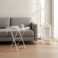 طقم طاولات خدمة أكريلك فاخرة (4 قطع مع الاستاند) ح...