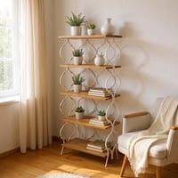 رف زينة خشبي 5 دور