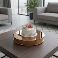 قاعدة مرايا مدور ذهبي 35 سم