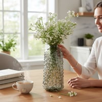 فازة ورد زجاج