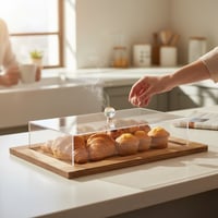 صينية خشب غطاء شفاف