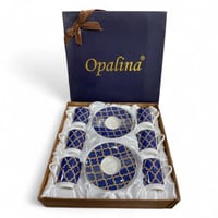 طقم كوب قهوة مع صحن أزرق فاخر ١٠٠ مل