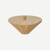 زبدية خشب الخيزران بغطاء