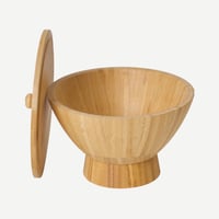 زبدية خشب الخيزران بغطاء