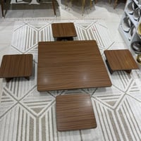 طقم طاولة أرضية 80x80 خشب لون بني جودة عالية معها...