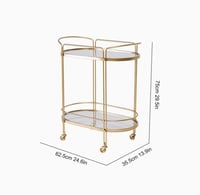 عربة ضيافة حديد أسطح رخام ابيض