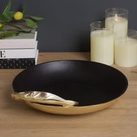 صحن تقديم حلا أسود / ذهبي إلمونيوم