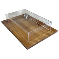 صينية خشب غطاء شفاف