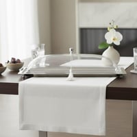 صينية تقديم فضي بغطاء شفاف 47 سم