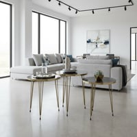 طاولات خدمة طقم رخامي أسود على ذهبي