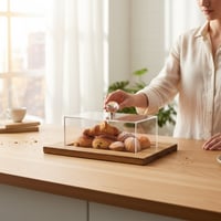 صينية خشب غطاء شفاف