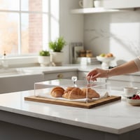 صينية خشب غطاء شفاف