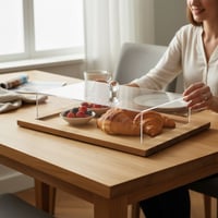 صينية خشب غطاء شفاف