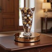 قاعدة مرايا مدور ذهبي 35 سم