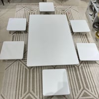 طقم طاولة أرضية 120x80 خشب لون أبيض كبيرة جودة عال...