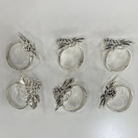 خاتم مناديل فضي طقم 6 حبة