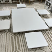 طقم طاولة أرضية 120x80 خشب لون أبيض كبيرة جودة عال...