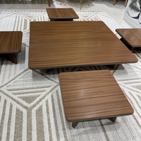 طقم طاولة أرضية 80x80 خشب لون بني جودة عالية معها...