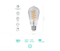 لمبة E27 ديكورية ذكية 180 لومين درجة لون الاضاءة 6...