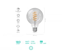 لمبة E27 ديكورية ذكية 180 لومين درجة لون الاضاءة 6...