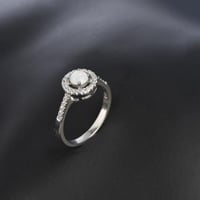 خاتم فضة نسائي ممميز بحجر أوبال ازرق T-07