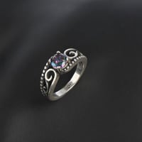 خاتم فضة نسائي بحجر أوبال T-32