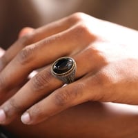 خاتم عقيق اسود C-063