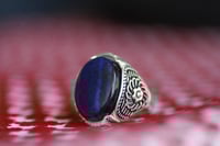 خاتم عقيق أزرق جميل