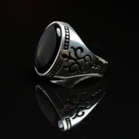 خاتم عقيق اسود D-071