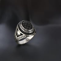 خاتم مرصع بحجر الزيركون الأسود Z-05