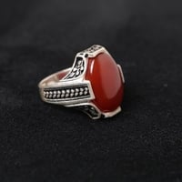 خاتم عقيق احمر كبدي G-082