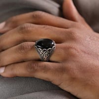 خاتم عقيق اخضر H-075