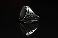 خاتم عقيق اسود D-07