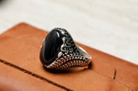 خاتم عقيق اسود E-06