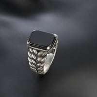 خاتم بحجر العقيق الأسود Z-09