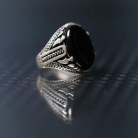 خاتم عقيق اسود B-102