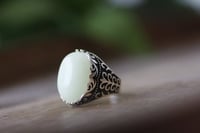 خاتم عقيق صافي لؤلؤي