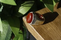 خاتم عقيق احمر كبدي