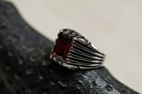 خاتم فضه زركون احمر F-02