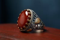 خاتم عقيق احمر كبدي E-03