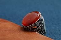 خاتم عقيق احمر كبدي D-09