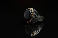 خاتم عقيق اسود D-08