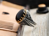 خاتم عقيق اسود I-010