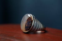 خاتم فضة بعقيق يمني فريد A-03